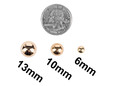 Sizes of gold dome studs. thumbnail image.